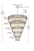 Elegant Lighting Willow 43 Light Pendant D59 Inch H79 Inch L45 Chrome in Chrome and Clear Finish Model: 3400GR59C