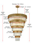 Elegant Lighting Willow 43 Light Pendant D59 Inch H79 Inch L45 Satin Gold in Satin Gold and Clear Finish Model: 3400GR59SG