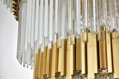 Elegant Lighting Willow 43 Light Pendant D59 Inch H79 Inch L45 Satin Gold in Satin Gold and Clear Finish Model: 3400GR59SG