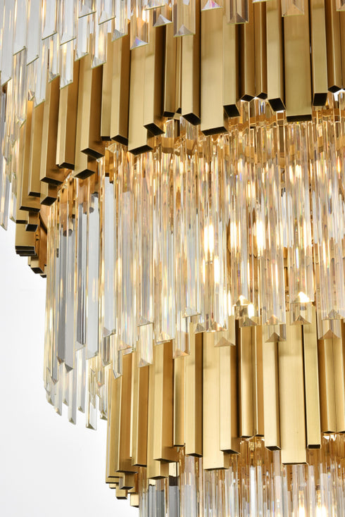 Elegant Lighting Willow 43 Light Pendant D59 Inch H79 Inch L45 Satin Gold in Satin Gold and Clear Finish Model: 3400GR59SG