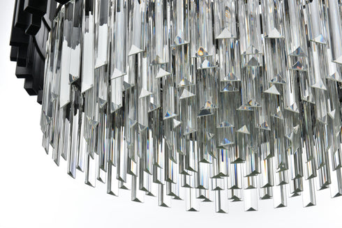 Elegant Lighting Willow 8 Light Pendant D24 Inch H14 Inch L8 Black in Black and Clear Finish Model: 3400D24BK
