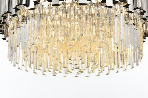 Elegant Lighting Willow 8 Light Pendant D24 Inch H14 Inch L8 Chrome in Chrome and Clear Finish Model: 3400D24C