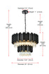 Elegant Lighting Willow 8 Light Pendant D24 Inch H19 Inch L6 Black in Black and Clear Finish Model: 3400G24BK