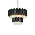 Elegant Lighting Willow 8 Light Pendant D24 Inch H19 Inch L6 Black in Black and Clear Finish Model: 3400G24BK