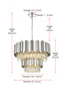 Elegant Lighting Willow 8 Light Pendant D24 Inch H19 Inch L6 Chrome in Chrome and Clear Finish Model: 3400G24C