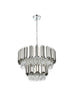 Elegant Lighting Willow 8 Light Pendant D24 Inch H19 Inch L6 Chrome in Chrome and Clear Finish Model: 3400G24C