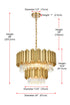 Elegant Lighting Willow 8 Light Pendant D24 Inch H19 Inch L6 Satin Gold in Satin Gold and Clear Finish Model: 3400G24SG