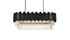 Elegant Lighting Willow 9 Light Pendant L36.5 Inch W14 Inch H14 Inch L9 Black in Black and Clear Finish Model: 3401G36BK