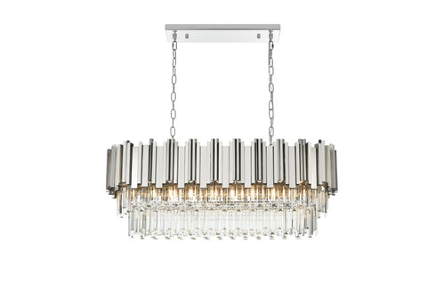 Elegant Lighting Willow 9 Light Pendant L36.5 Inch W14 Inch H14 Inch L9 Chrome in Chrome and Clear Finish Model: 3401G36C