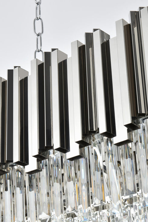 Elegant Lighting Willow 9 Light Pendant L36.5 Inch W14 Inch H14 Inch L9 Chrome in Chrome and Clear Finish Model: 3401G36C