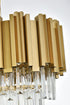 Elegant Lighting Willow 9 Light Pendant L36.5 Inch W14 Inch H14 Inch L9 Satin Gold in Satin Gold and Clear Finish Model: 3401G36SG