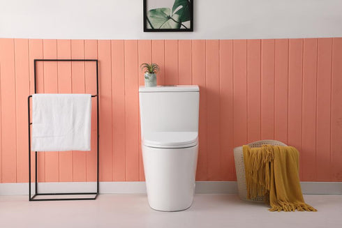 Elegant Lighting Winslet One piece Elongated Toilet 28x16x29 Inch in White Model: TOL2002