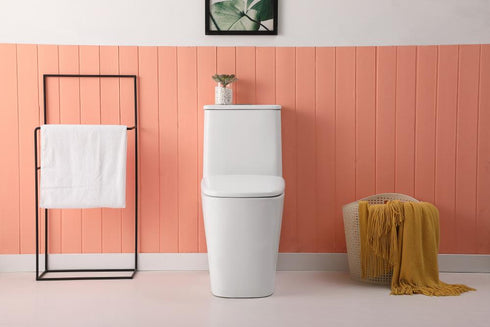 Elegant Lighting Winslet One piece Floor Square Toilet 27x14x31 Inch in White Model: TOL2003
