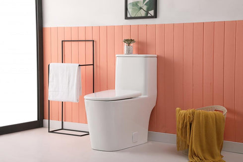 Elegant Lighting Winslet One piece Floor Square Toilet 27x14x31 Inch in White Model: TOL2003