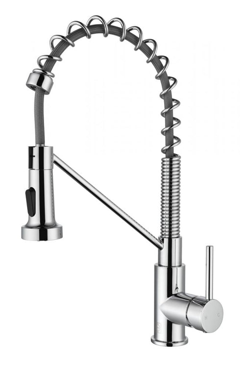 Elegant Lighting Yara Single Handle Pull Down Sprayer Kitchen Faucet in Brushed Gold Model: FAK-310BGD