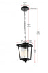 Elegant Lighting York 7 inch Outdoor Pendant in Black Model: OD305H13BK