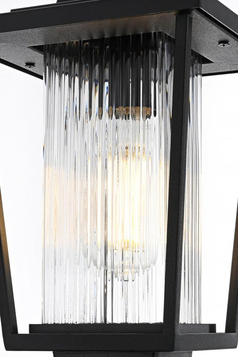 Elegant Lighting York 7 inch Outdoor Pendant in Black Model: OD305H13BK