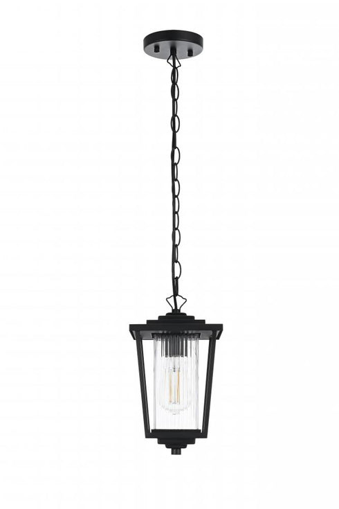 Elegant Lighting York 7 inch Outdoor Pendant in Black Model: OD305H13BK