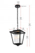 Elegant Lighting York 7 inch Outdoor Pendant in Black Model: OD305H15BK
