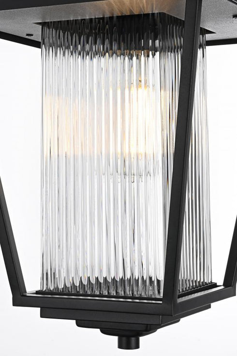 Elegant Lighting York 7 inch Outdoor Pendant in Black Model: OD305H15BK