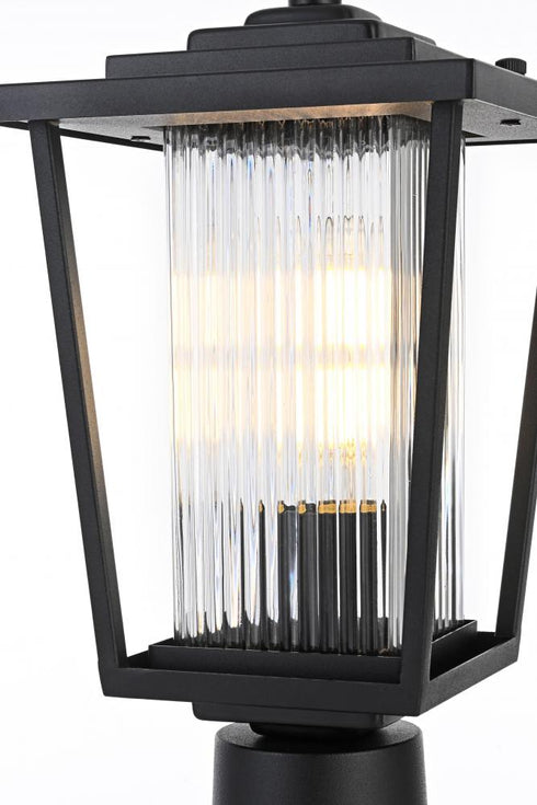 Elegant Lighting York 7 inch Outdoor Pendant in Black Model: OD305P16BK