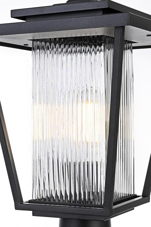 Elegant Lighting York 7 inch Outdoor Pendant in Black Model: OD305P18BK