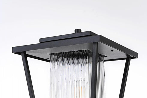 Elegant Lighting York 7 inch Outdoor Pendant in Black Model: OD305P18BK