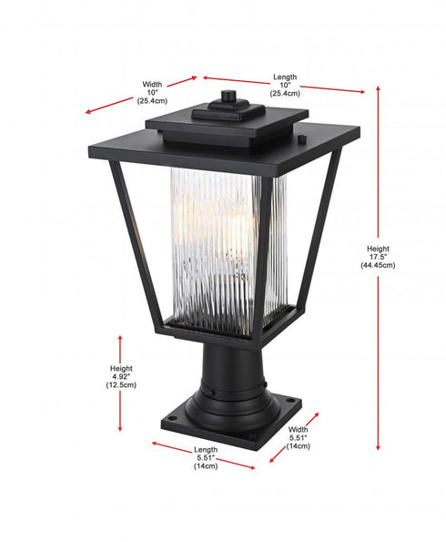 Elegant Lighting York 7 inch Outdoor Pendant in Black Model: OD305P18BK