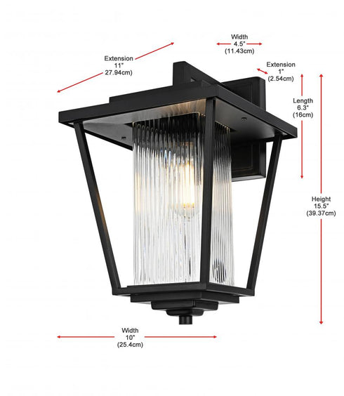Elegant Lighting York 7 inch Outdoor Pendant in Black Model: OD305W16BK