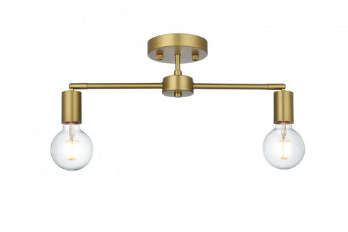 Elegant Lighting Zane 21.5 inch Flush Mount in Satin Gold Model: LD2348SG