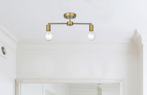 Elegant Lighting Zane 21.5 inch Flush Mount in Satin Gold Model: LD2348SG