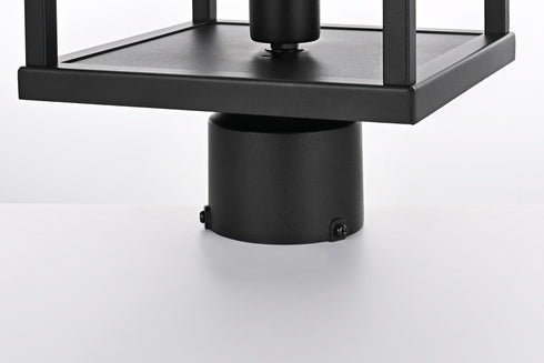 Elegant Lighting Zora 21 inch Outdoor Post light in Black in Black and Clear Finish Model: OD606P21BK