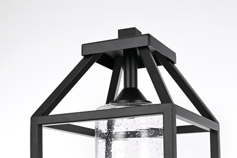 Elegant Lighting Zora 21 inch Outdoor Post light in Black in Black and Clear Finish Model: OD606P21BK