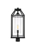 Elegant Lighting Zora 26 inch Outdoor Post light in Black in Black and Clear Finish Model: OD606P26BK