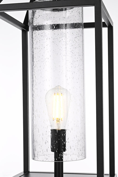 Elegant Lighting Zora 26 inch Outdoor Post light in Black in Black and Clear Finish Model: OD606P26BK