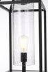 Elegant Lighting Zora 26 inch Outdoor Post light in Black in Black and Clear Finish Model: OD606P26BK