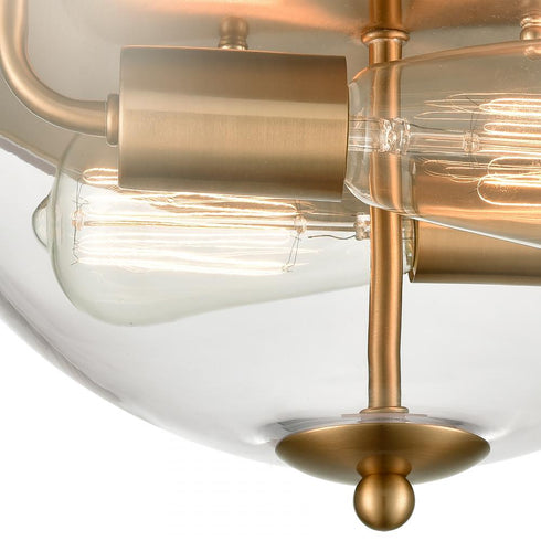 Elk 2 Light FLUSH MOUNT in Satin Gold Finish Model: CN280235