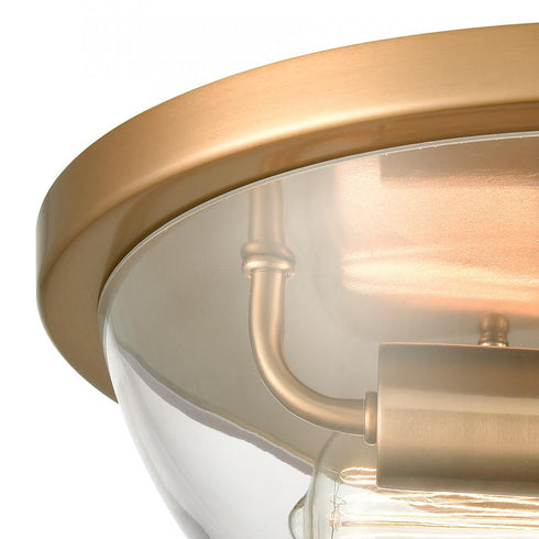 Elk 2 Light FLUSH MOUNT in Satin Gold Finish Model: CN280235