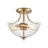 Elk 2 Light SEMI FLUSH MOUNT in Satin Gold Finish Model: CN280285