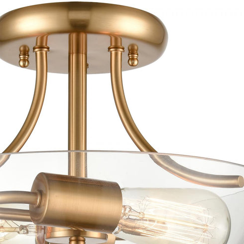 Elk 2 Light SEMI FLUSH MOUNT in Satin Gold Finish Model: CN280285
