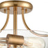 Elk 2 Light SEMI FLUSH MOUNT in Satin Gold Finish Model: CN280285