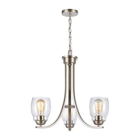 Elk 3 Light CHANDELIER in Brushed Nickel Finish Model: CN320322