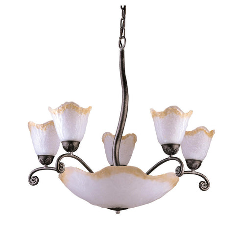 Elk 5 Light CHAND With BOTTOM BOWL in Brown Finish Model: 89006