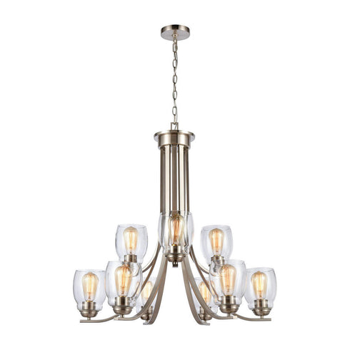 Elk 9 Light CHANDELIER in Brushed Nickel Finish Model: CN320922