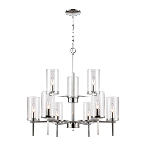 Elk 9 Light CHANDELIER in Chrome Finish Model: CN290923
