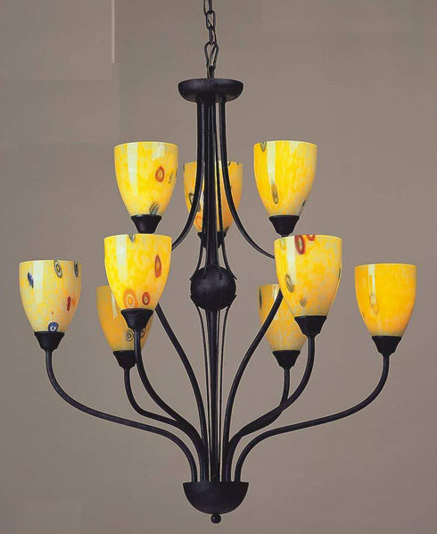Elk 9 Light CHANDELIER in Dark Rust Finish Model: 405-6+3YW