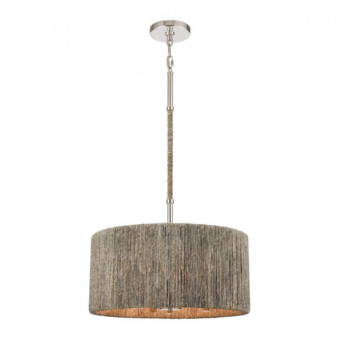 Elk Abaca 18 Inch Wide 4 Light Chandelier in Polished Nickel Model: 32484/4