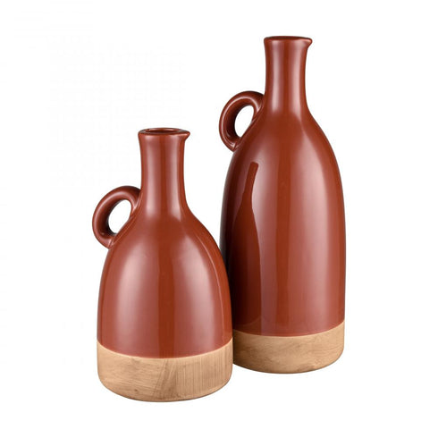 Elk Adara Vase Large (2 pack) (2 pack) in Brick Red Finish Model: S0017-10041