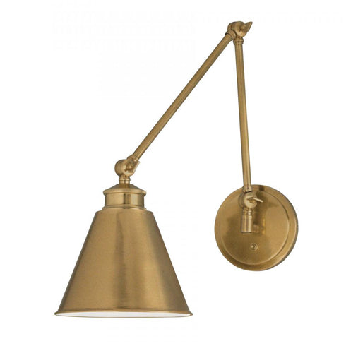Elk Aidan Moveable Aidan 18.5 Inch High 1 Light Swingarm Sconce in Aged Brass Model: 8475-AG-MS