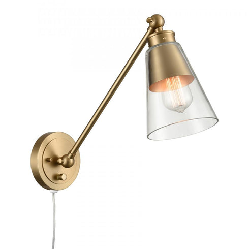 Elk Albany 9.25 Inch High 1 Light Swingarm Sconce Brushed Gold Model: 52353/1